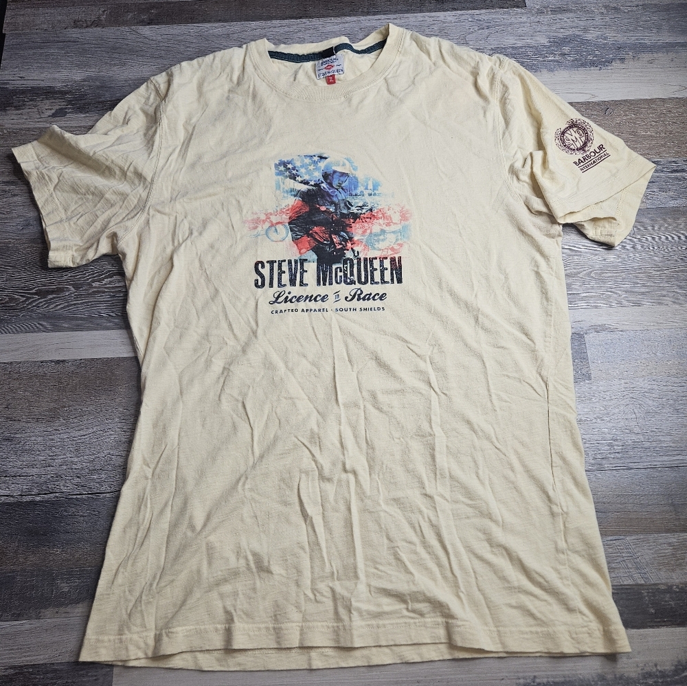 Barbour Steve McQueen Tshirt XL Motorcycle Graphic